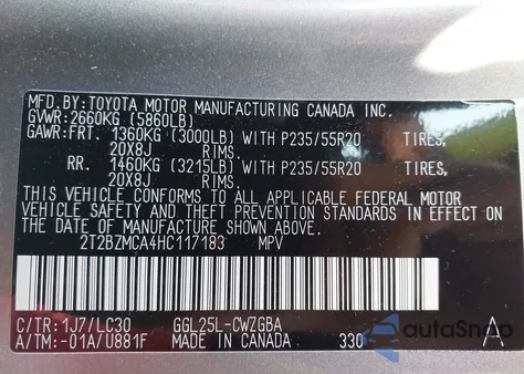 2017 Lexus Rx 350 F Sport from USA, damaged, VIN 2T2BZMCA4HC117183